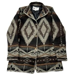 Outback Trading Company Moree Jacket Womens Medium Brown Aztec Acrylic Western